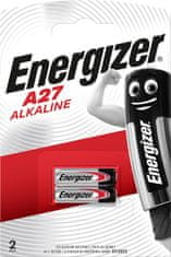 Energizer Baterije ENERGIZER A27 - 2 kosa, alkalne, 12 V, blister pakiranje, enkratna uporaba, črna in srebrna barva