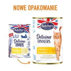 Butcher's BUTCHER'S Njami večerje - Pleskano piščančje meso za mačke 400g - Brez glutena, brez sladkorja, brez umetnih barvil