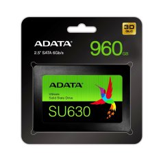 slomart ADATA ULTIMATE SU630 960 GB 2.5" SATA SSD, 3D2 QLC, do PC in prenosnih računalnikov, hitrost branja 520 MB/s