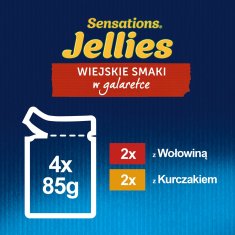 slomart Felix Sensations - meso z paradižnikom in piščancem z korenjem v želeju - Mokra hrana za mačke - 4 x 85g