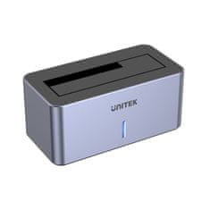 Unitek UNITEK S1304A doking postaja za shranjevanje, USB 3.2 Gen 1, s podporo UASP, aluminijasta, s stikalom za vklop/izklop, sivo