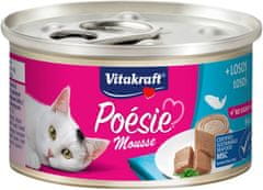 Vitakraft VITAKRAFT POESIE mousse s lososom - vlažna hrana za mačke, 85 g, brez konzervansov, brez soje, primerna za odrasle.