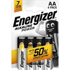 Energizer Alkalne baterije Energizer AA LR6, paket 4 kose, dolga življenjska doba, črna/srebrna, za široko uporabo