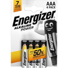 Energizer Alkalne baterije ENERGIZER POWER AAA LR03, 4 kosi v pakiranju (1.5V, visoka odpornost na razlitje)