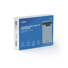 SAVIO Savio 2.5" zunanja ohišje za HDD/SSD, USB 3.0, prozorno, AK-66, 5 Gbit/s, podpora za 2 diska, plastika