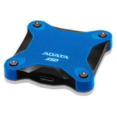 slomart ADATA SD620 1 TB modri zunanji SSD, odporen na udarce, USB 3.2, hitrost branja 520 MB/s, hitrost pisanja 460 MB/s