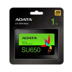 slomart ADATA SU650 1 TB SSD 2.5" Serial ATA III, 3D NAND, 520 MB/s branje, 450 MB/s pisanje, visoka zanesljivost.