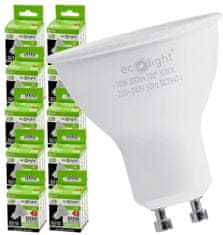 ECOLIGHT 10x LED žarnica - GU10 - 10W - 900lm - 3000k - topla barva Eco Light