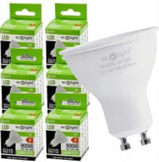 ECOLIGHT 6x LED žarnica - GU10 - 10W - 900lm - 3000k - topla barva