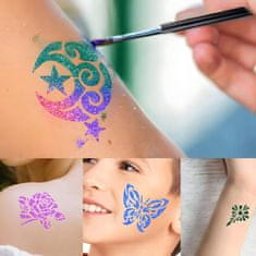 Dexxer Glitter tattoo komplet za izdelavo bleščečih tatujev 120 šablon