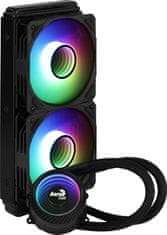 Aerocool Aerocool Mirage L240 računalniško vodno hlajenje s RGB osvetlitvijo, večbarvno, 400 W, aluminijasti radiator, črn