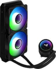 Aerocool Aerocool Mirage L240 računalniško vodno hlajenje s RGB osvetlitvijo, večbarvno, 400 W, aluminijasti radiator, črn