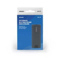 SAVIO Savio M.2 SSD NVMe zunanji ohišje, USB-C 3.1, AK-67, siva - hitra in enostavna povezava za vaš M.2 SSD.