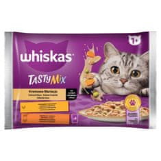 Whiskas Whiskas vlažna hrana za mačke, mešanica okusov (turčija, piščanec, jagnjetina), 4 x 85 g, za odrasle mačke