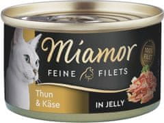 Miamor Miamor Fine Fillets v želeju - Tuna in sir, mokra hrana za mačke, 100 g, za odrasle mačke vseh pasem