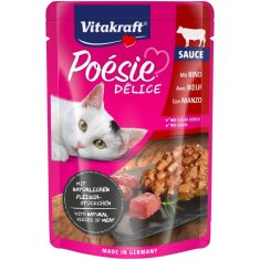 Vitakraft VITAKRAFT POESIE DELICE mokra hrana za mačke z govedino, 85 g - brez glutena in umetnih barvil, primerna za odrasle mačke