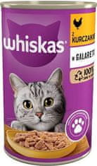 Whiskas WHISKAS mokra hrana za mačke s piščancem v želeju - 400 g - zdrava prehrana za odrasle mačke vseh pasem