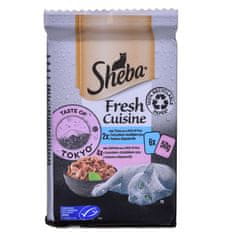 Sheba SHEBA Mini Fresh Cuisine Tokyo - mokra hrana za mačke, 6x50 g, z ribjim in lososovim okusom, za odrasle mačke