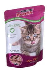 Super Benek SUPER BENEK Junior Purina - mokra hrana za mačke z okusom purana - 100 g, brez soje, za zdravje mačk vseh pasem.