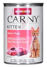 Animonda ANIMONDA Carny Kitten - Mokra hrana za mačke z govedino in puranom, 400 g, brez glutena, brez umetnih barvil