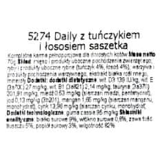 Almo Nature Almo Nature dnevna tuna s salmonom za mačke, 70 g - mokra hrana za odrasle mačke z vitamini D3 in E.