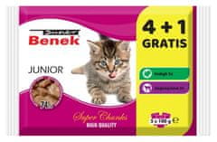 Super Benek SUPER BENEK Junior - mokra hrana za mačke - 5 x 100g (jagnjetina in puran)