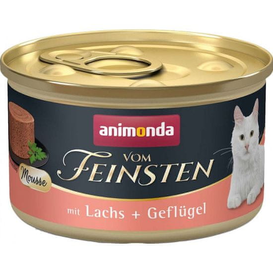 Animonda ANIMONDA Vom Feinsten Mousse: Losos in perutnina - mokra hrana za mačke, 85g, brez soje in umetnih barvil