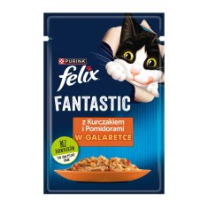 slomart Felix Fantastic mokra hrana za mačke s piščancem in paradižnikom, 85 g - zdrava izbira za odrasle mačke vseh pasem