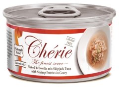 slomart CHERIE Mokra hrana za mačke - tuna z mešanim kozicami v omaki, 80g, brez glutena in umetnih barvil