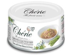 slomart CHERIE tuna s zelenimi fižoli - mokra hrana za mačke, 80g, brez glutena in umetnih barvil, podpora imunskemu sistemu