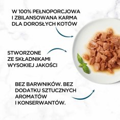 slomart Purina GOURMET Perle vlažna hrana za mačke, 4 x 85 g, z okusom purana, jagnjetine, rib in race, za odrasle mačke.