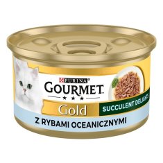 slomart PURINA Gourmet Gold Succulent Delights - Morska riba (85 g) - mokra hrana za mačke, brez konzervansov, za zdravo počutje