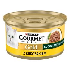 slomart PURINA Gourmet Gold Succulent Delights Piščanec - mokra hrana za mačke, 85g, brez konzervansov, primerna za odrasle mačke