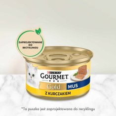 slomart Purina Nestle Gourmet Gold - mokra hrana za mačke s slastnim lososom in piščancem, 85 g - za odrasle mačke