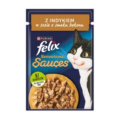 slomart PURINA Felix Sensations omake s puranom za mačke - vlažna hrana, 85 g, primerna za odrasle mačke vseh pasem