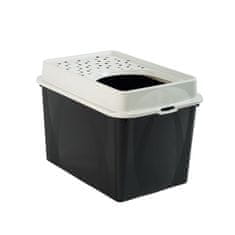 Rotho Cat Litter Box ROTHOBerty Eco Black - Ekološka stelja za mačke, BPA brez, izdelana iz technopolimer, 50 L.