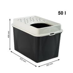 Rotho Cat Litter Box ROTHOBerty Eco Black - Ekološka stelja za mačke, BPA brez, izdelana iz technopolimer, 50 L.