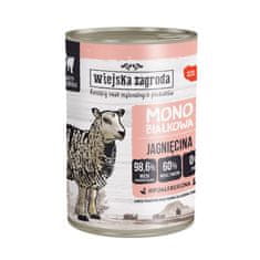 Wiejska Zagroda WIEJSKA ZAGRODA Monoprotein jagnjetina - mokra hrana za mačke, 400 g, brez glutena in soje, podpora za prebavni trakt