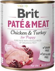 Brit BRIT Paté & Meat mokra hrana za mladičke - puran in piščanec, 800g, brez zrn, za vse pasme, za zdravo rast