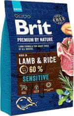 Brit BRIT Premium by Nature Suha hrana za pse - Sensitivna jagnjetina z rižem, 3 kg - Brez glutena, brez dodatnih konzervansov