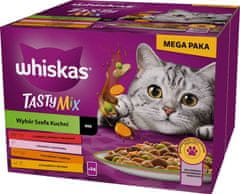 Whiskas WHISKAS odrasli mačji kuharjev izbor v omaki - mokra hrana za mačke - 24x85 g, piščanec, govedina, losos, puran