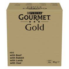 slomart PURINA GOURMET GOLD Mešanica 4 okusov - mokra hrana za mačke, 96x85g - Brez umetnih barvil, brez glutena, za odrasle mačke