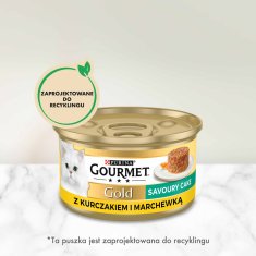 slomart GOURMET GOLD - Slani kolač s piščancem in korenjem za mačke, 85 g, brez žitaric, brez glutena, za odrasle mačke