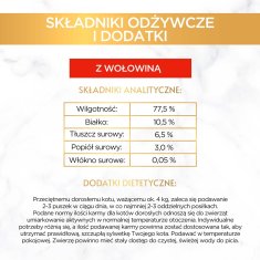 slomart GOURMET Gold goveza za mačke z govejim mesom - 85 g, brez umetnih barvil, za splošno zdravje, primerna za odrasle mačke