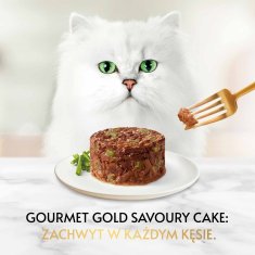 slomart GOURMET GOLD - Sočna torta z jagnjetino in zeleno fižolom, 85 g, brez glutena za odrasle mačke