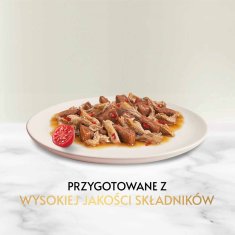 slomart GOURMET GOLD: Casserola za mačke z govedino in piščancem, 85 g – mokra hrana za odrasle mačke, splošno zdravje