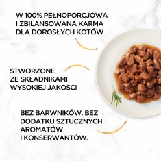 slomart Gourmet Gold mokra hrana za mačke - mešanica govedine in piščanca, 85 g, primerna za odrasle mačke