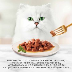 slomart Gourmet Gold mokra hrana za mačke - mešanica govedine in piščanca, 85 g, primerna za odrasle mačke