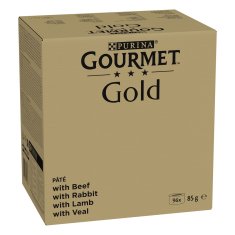 slomart PURINA GOURMET GOLD Mešanica 4 okusov - mokra hrana za mačke, 96x85g - Brez umetnih barvil, brez glutena, za odrasle mačke