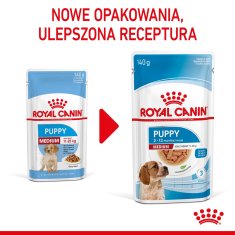 Royal Canin ROYAL CANIN SHN Srednje Pasje Mladiče v omaki - mokra hrana za mladiče, 10x140g, za zdravo rast in razvoj